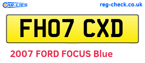 FH07CXD are the vehicle registration plates.
