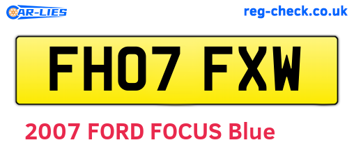 FH07FXW are the vehicle registration plates.