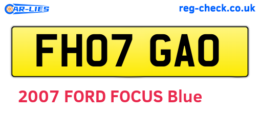 FH07GAO are the vehicle registration plates.