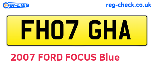 FH07GHA are the vehicle registration plates.