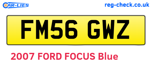 FM56GWZ are the vehicle registration plates.