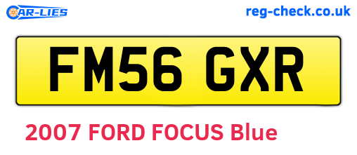 FM56GXR are the vehicle registration plates.