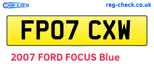 FP07CXW are the vehicle registration plates.