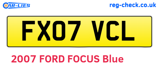 FX07VCL are the vehicle registration plates.