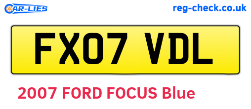FX07VDL are the vehicle registration plates.