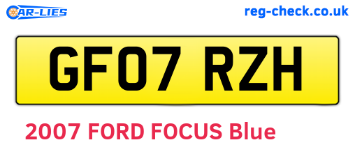 GF07RZH are the vehicle registration plates.