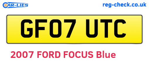 GF07UTC are the vehicle registration plates.