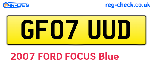 GF07UUD are the vehicle registration plates.