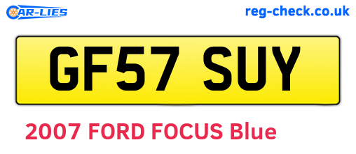 GF57SUY are the vehicle registration plates.