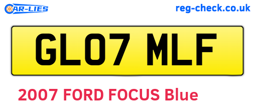 GL07MLF are the vehicle registration plates.