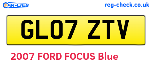 GL07ZTV are the vehicle registration plates.