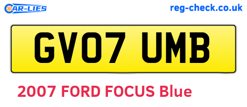 GV07UMB are the vehicle registration plates.