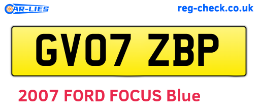 GV07ZBP are the vehicle registration plates.