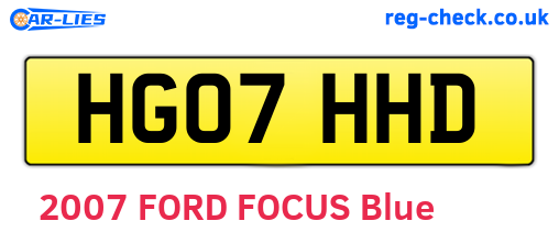 HG07HHD are the vehicle registration plates.