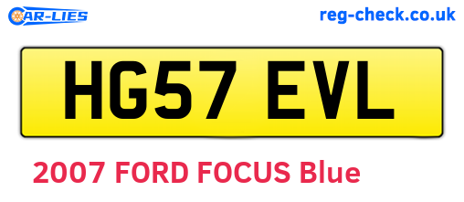 HG57EVL are the vehicle registration plates.
