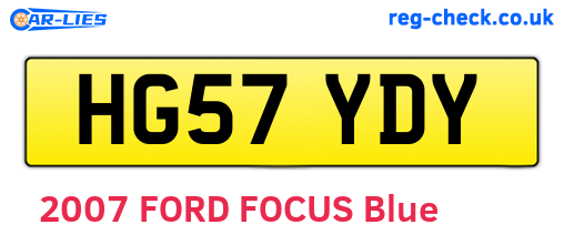 HG57YDY are the vehicle registration plates.