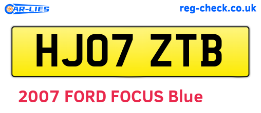 HJ07ZTB are the vehicle registration plates.