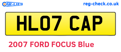 HL07CAP are the vehicle registration plates.