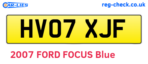HV07XJF are the vehicle registration plates.