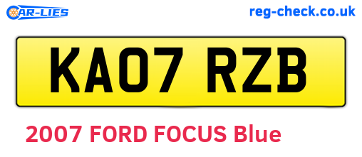 KA07RZB are the vehicle registration plates.