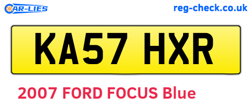 KA57HXR are the vehicle registration plates.