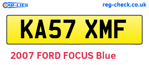 KA57XMF are the vehicle registration plates.