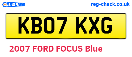 KB07KXG are the vehicle registration plates.