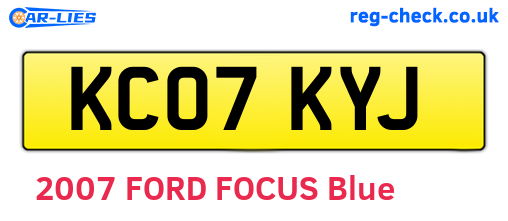 KC07KYJ are the vehicle registration plates.