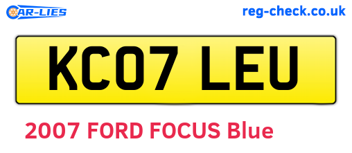 KC07LEU are the vehicle registration plates.
