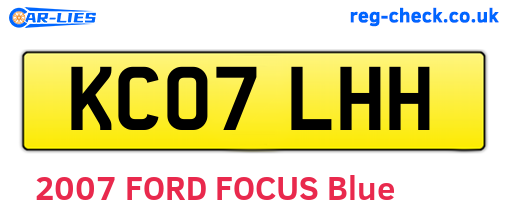 KC07LHH are the vehicle registration plates.