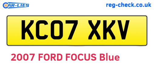 KC07XKV are the vehicle registration plates.