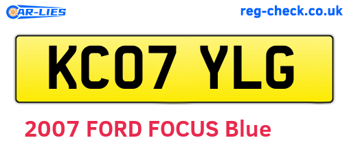 KC07YLG are the vehicle registration plates.