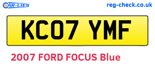 KC07YMF are the vehicle registration plates.