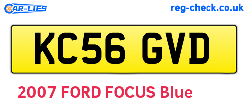 KC56GVD are the vehicle registration plates.