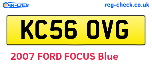 KC56OVG are the vehicle registration plates.