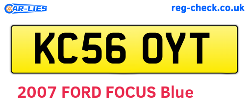KC56OYT are the vehicle registration plates.