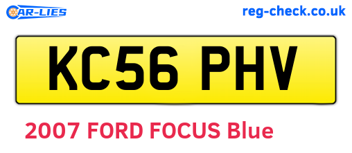 KC56PHV are the vehicle registration plates.