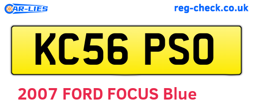 KC56PSO are the vehicle registration plates.