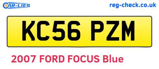 KC56PZM are the vehicle registration plates.