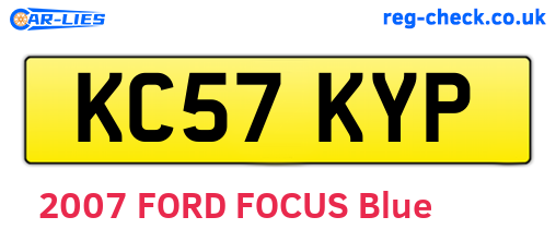KC57KYP are the vehicle registration plates.