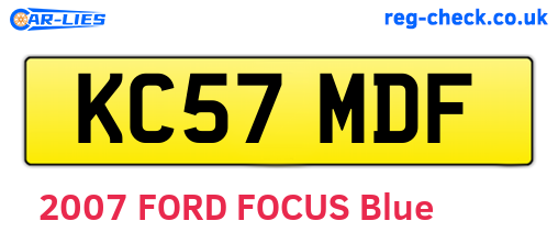 KC57MDF are the vehicle registration plates.