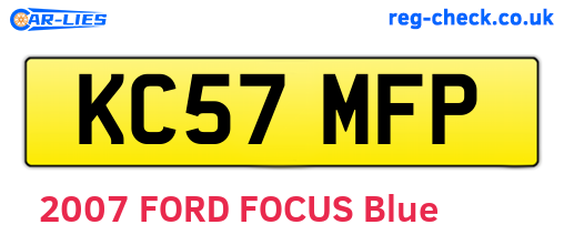 KC57MFP are the vehicle registration plates.