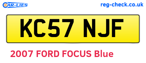 KC57NJF are the vehicle registration plates.