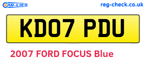 KD07PDU are the vehicle registration plates.