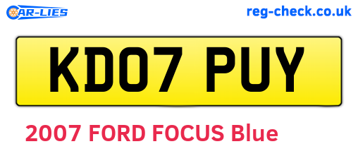 KD07PUY are the vehicle registration plates.