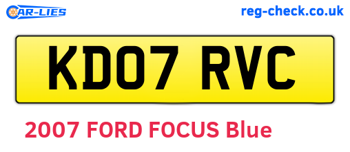 KD07RVC are the vehicle registration plates.