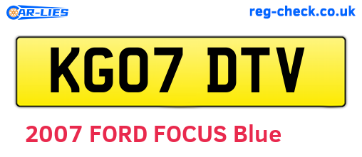 KG07DTV are the vehicle registration plates.