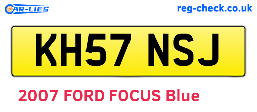 KH57NSJ are the vehicle registration plates.