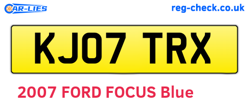 KJ07TRX are the vehicle registration plates.