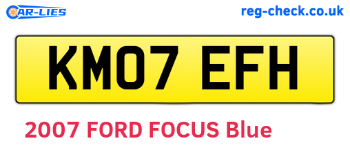 KM07EFH are the vehicle registration plates.